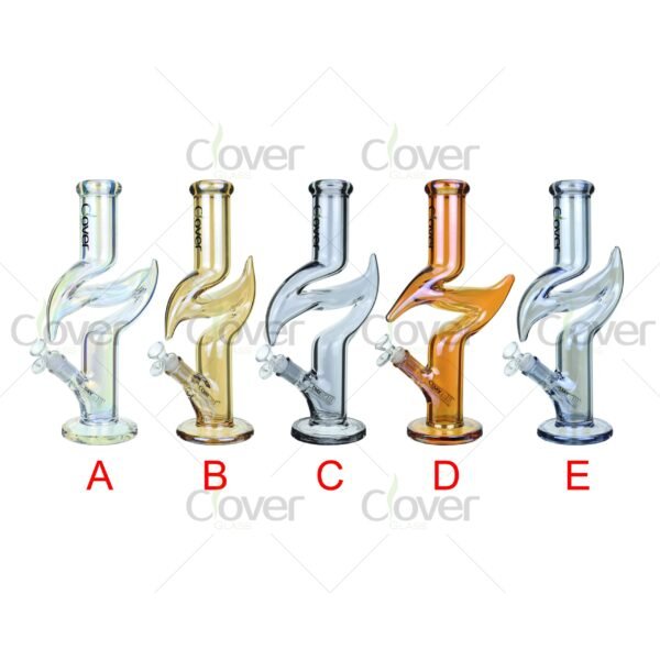 S-shape Zong bongs in assorted colors – 14mm artistic glass water pipes for dry herb, wholesale ready