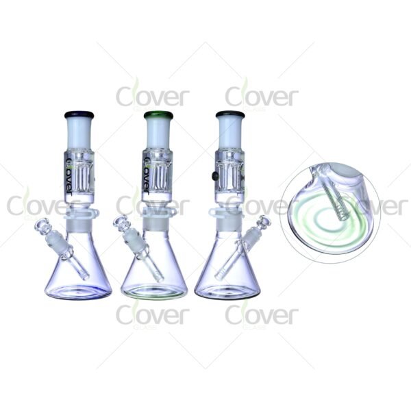 12.2" Beaker Bong with 8-Arm Tree Perc & Ice Catcher | 5mm Thick Glass by Clover