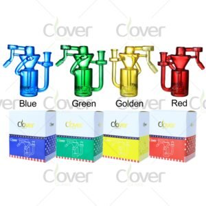 Colorful mini recycler glass ash catchers with matching gift boxes — 4 color options: blue, green, golden, red by CloverGlass