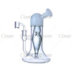 8.26 Inch Recycler Dab Rig with Colored Cap | 5mm Borosilicate Glass