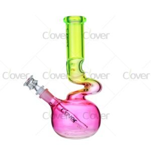 Colorful zong glass bongs with 14mm joint and 5mm thick glass, zig zag water pipes for smooth smoking experience, wholesale by Clover Glass.
