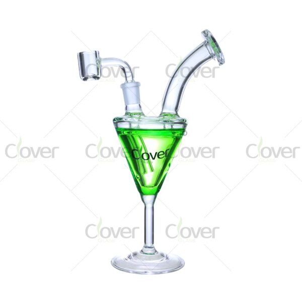 Colorful cocktail glass dab rigs with 14mm joint and 5mm thick glass, creative cup-shaped water pipes for smoking and wholesale by Clover Glass.