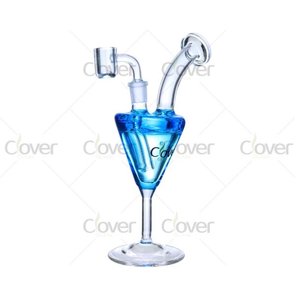 Colorful cocktail glass dab rigs with 14mm joint and 5mm thick glass, creative cup-shaped water pipes for smoking and wholesale by Clover Glass.