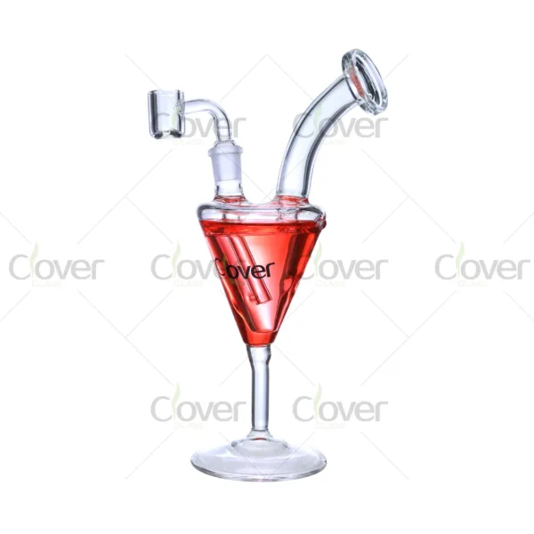 Colorful cocktail glass dab rigs with 14mm joint and 5mm thick glass, creative cup-shaped water pipes for smoking and wholesale by Clover Glass.