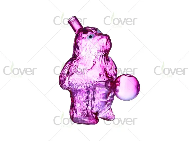 4.92 Inch Bear Design Glass Oil Burner | Cute Mix Color Oil Pipe by Clover Glass