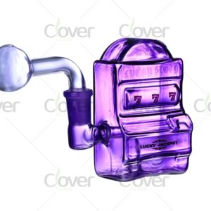 Slot machine design glass oil burner, 103mm 4.05-inch mix color oil pipe for wholesale, made by Clover Glass.