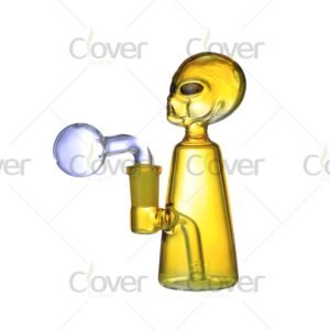 Alien design glass oil burner, 138mm 5.43-inch mix color oil pipe for wholesale, made by Clover Glass.