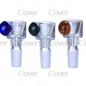 Marble handle 14mm glass bowl for bongs, mix color replacement bowl head for water pipes, wholesale by Clover Glass.