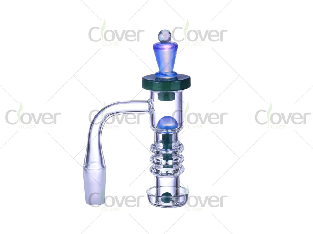 Spinner Carb Cap Set Quartz Banger Kit | 14mm/18mm Male Joint Dab Rig Accessory by Clover Glass