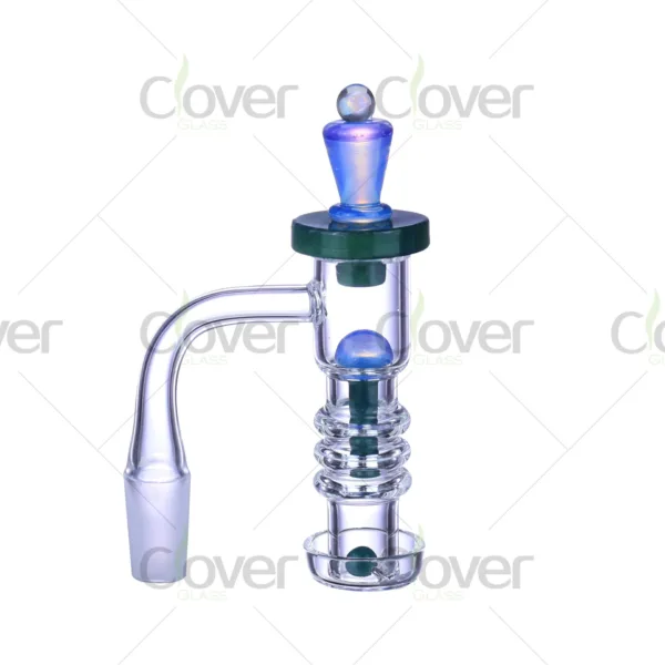 Spinner Carb Cap Set Quartz Banger Kit | 14mm/18mm Male Joint Dab Rig Accessory by Clover Glass