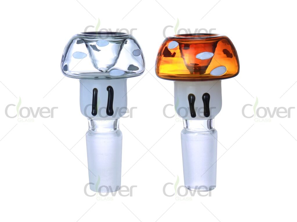 Mushroom Style 14mm Glass Bowl for Bongs | Handmade Mix Color Replacement Bowl by Clover Glass
