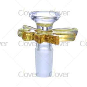 Flower petal 14mm glass bowl for bongs, handcrafted colorful flower handle replacement bowl head, wholesale by Clover Glass.
