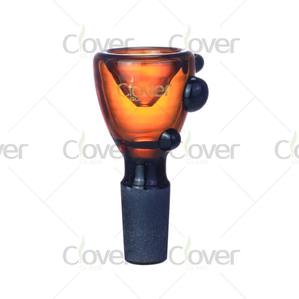 Dot handle 14mm glass bowl for bongs, mix color replacement bowl head for water pipes, wholesale by Clover Glass.