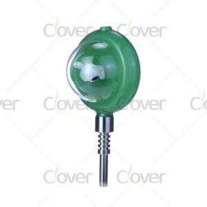 Glow-in-the-dark UFO dab straw nectar collector with ceramic tip and alien design by Clover Glass