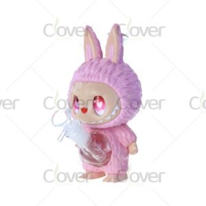 Labubu cartoon PVC water pipe with glass bowl, 210mm height colorful character bong, wholesale by Clover Glass.