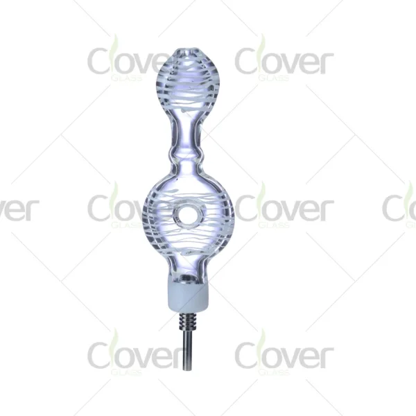 Glass dab straw nectar collector 112mm with ceramic tip and gift box by Clover Glass