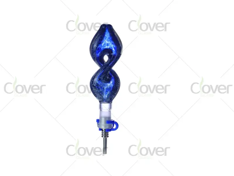 109mm Spiral Glass Dab Straw Nectar Collector with Ceramic Tip & Gift Box | Clover Glass Wholesale