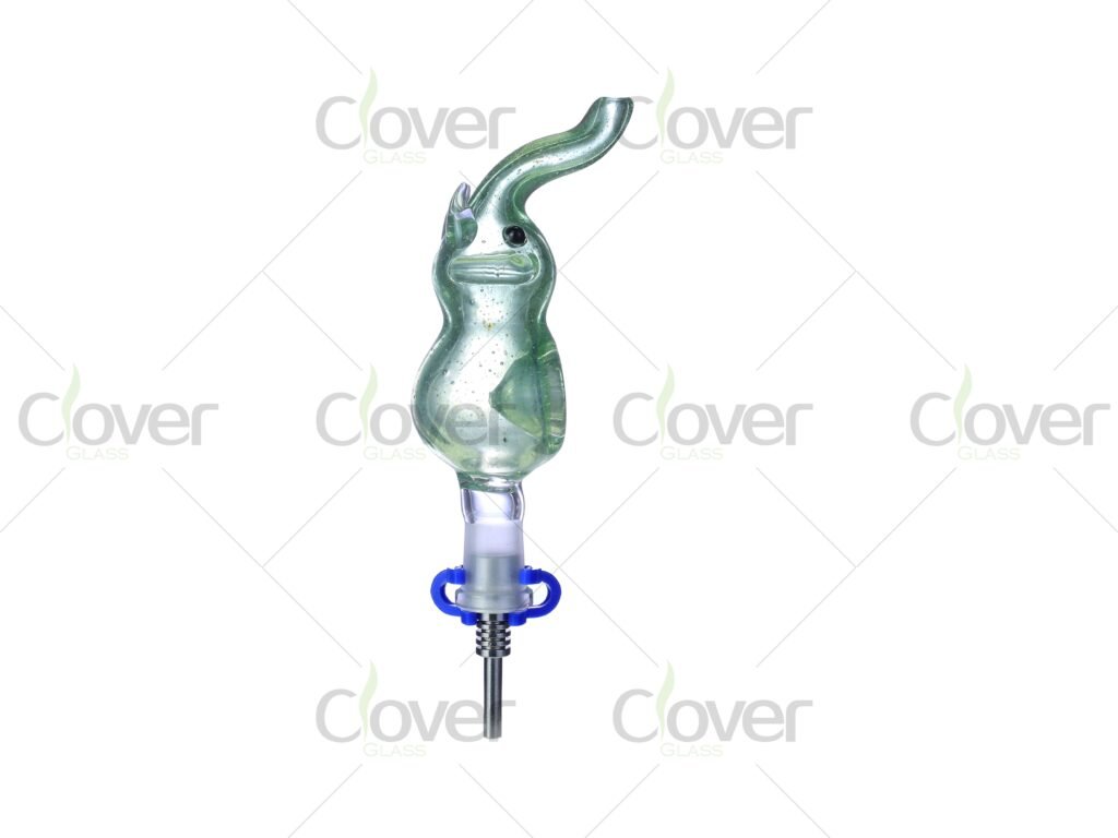 108mm Animal Glass Dab Straw Nectar Collector with Ceramic Tip & Gift Box | Clover Glass Wholesale