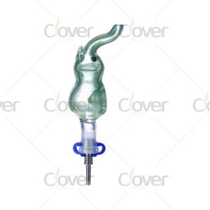 Animal-shaped glass dab straw nectar collector 108mm with ceramic tip and gift box by Clover Glass.