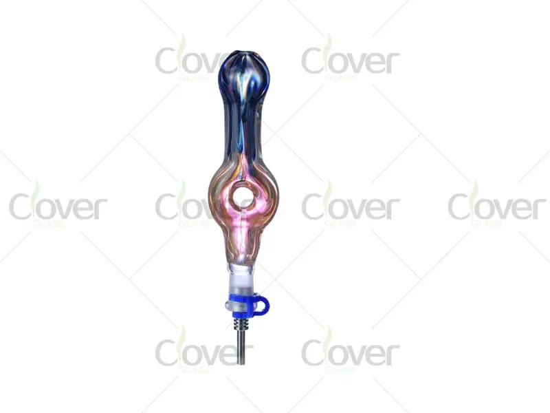 129mm Mixed Color Glass Dab Straw Nectar Collector with Ceramic Tip & Gift Box | Clover Glass