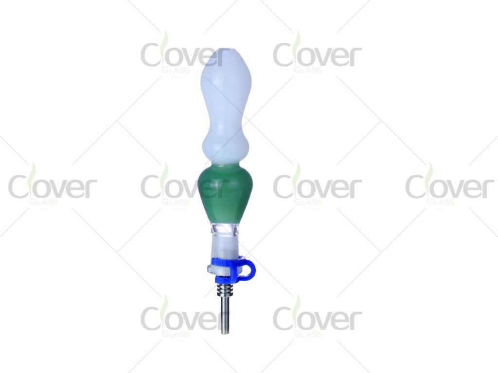 102mm Frosted Mixed Color Glass Dab Straw Nectar Collector with Ceramic Tip & Gift Box | Clover Glass