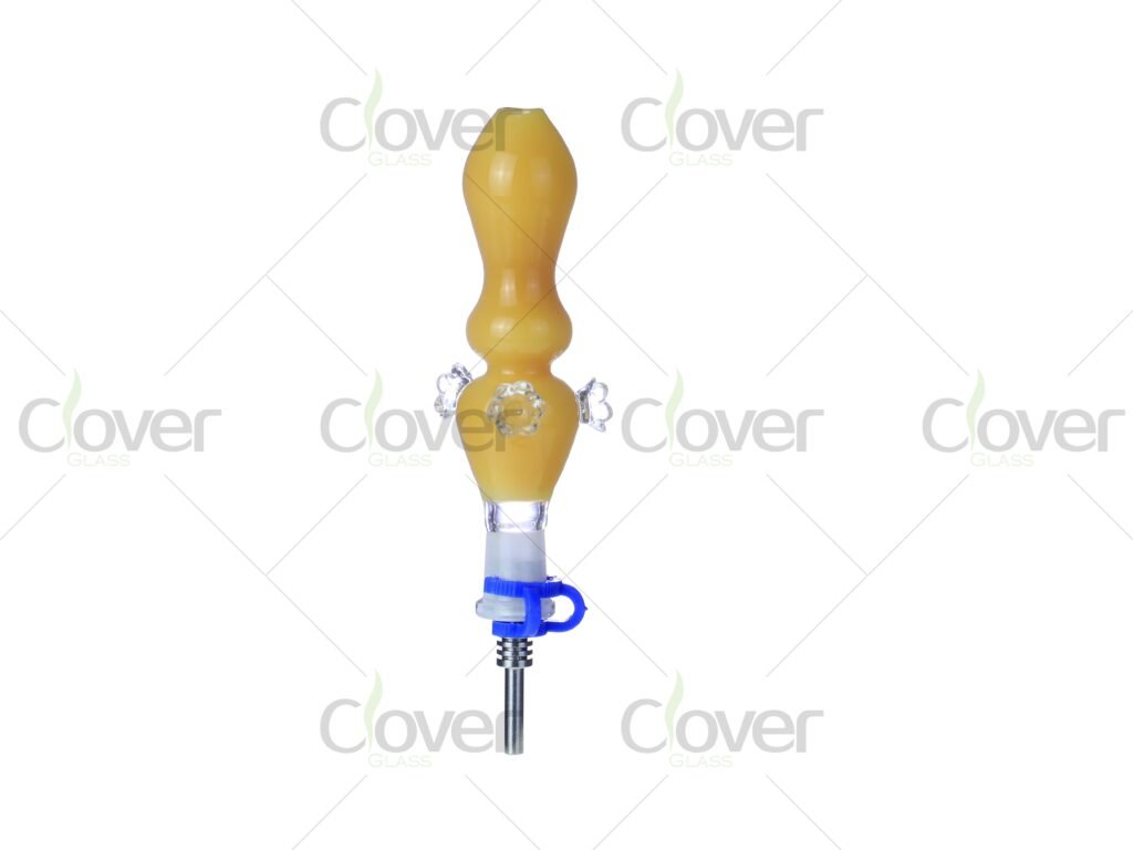 104mm Mixed Color Glass Dab Straw Nectar Collector with Ceramic Tip & Gift Box | Clover Glass
