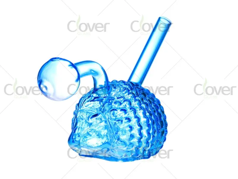 120mm Lion Head Design Glass Oil Burner | 4.7 Inch Mix Color Oil Pipe by Clover Glass