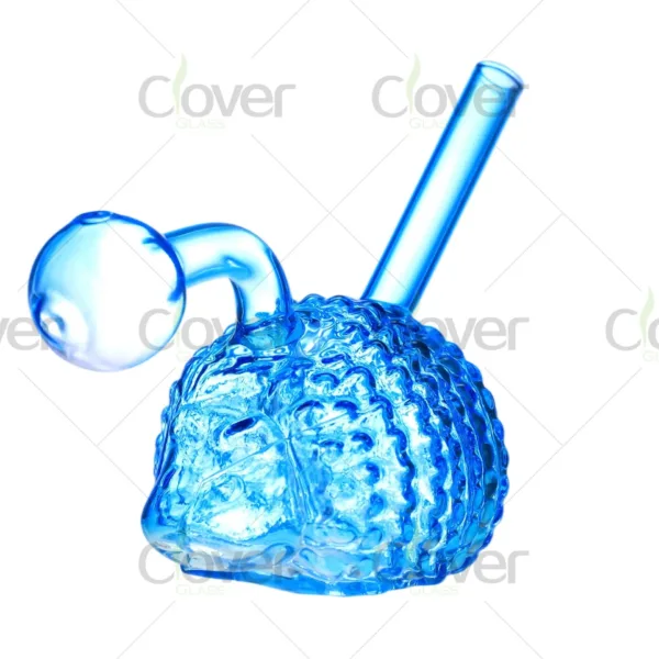 Lion head design glass oil burner, 120mm 4.7-inch mix color oil pipe for wholesale, made by Clover Glass.