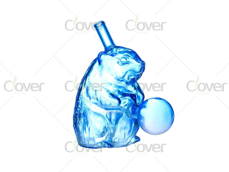 107mm Hamster Design Glass Oil Burner | 4.2 Inch Mix Color Oil Pipe by Clover Glass