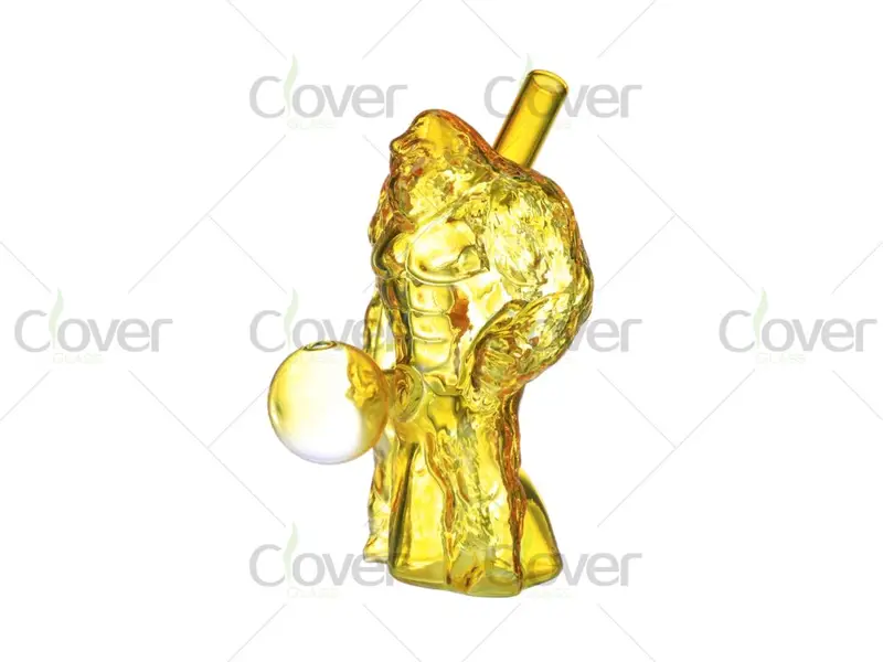 130mm Gorilla Design Glass Oil Burner | 5.1 Inch Mix Color Oil Pipe by Clover Glass