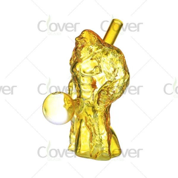 Gorilla design glass oil burner, 130mm height 5.1-inch mix color oil pipe for wholesale, made by Clover Glass.