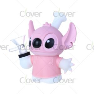 Cute alien silicone water pipe with 4.53-inch height and glass bowl, colorful mini silicone bong for smoking, wholesale by Clover Glass.