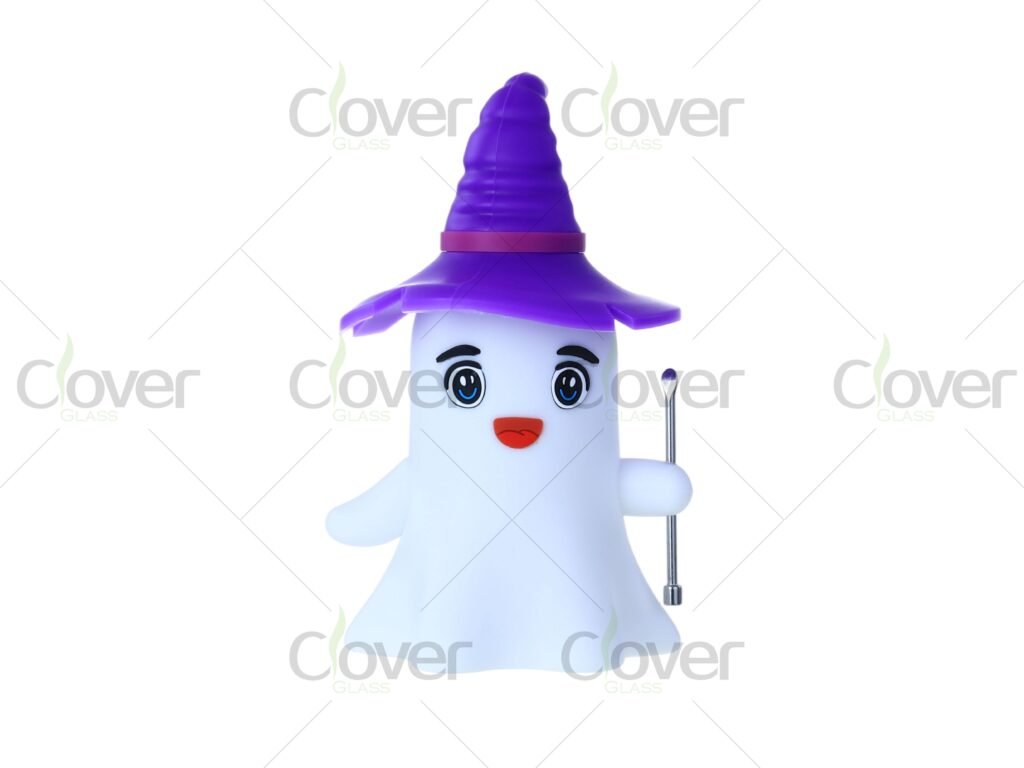 Ghost Silicone Water Pipe 150mm | Cute Halloween Silicone Bong with Glass Bowl by Clover Glass