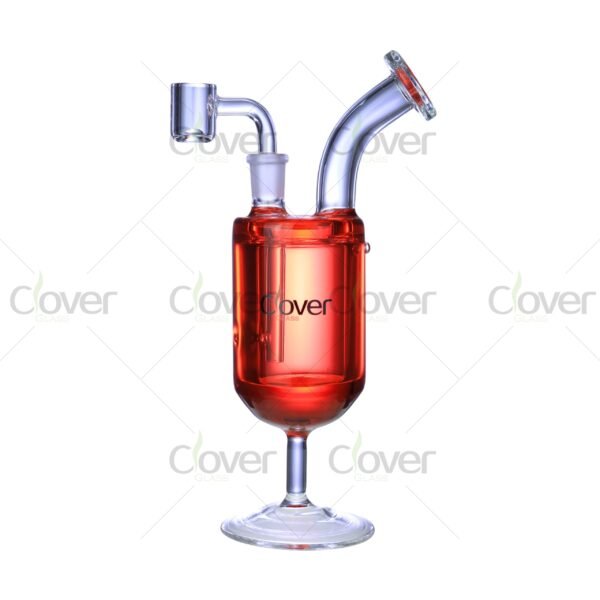 Colorful freezable glycerin glass dab rigs with 14mm joint and 5mm thick glass, cooling water pipes for smooth smoking experience, wholesale by Clover Glass