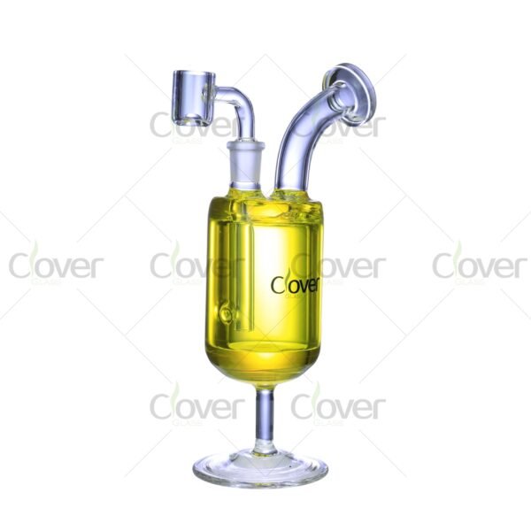 Colorful freezable glycerin glass dab rigs with 14mm joint and 5mm thick glass, cooling water pipes for smooth smoking experience, wholesale by Clover Glass