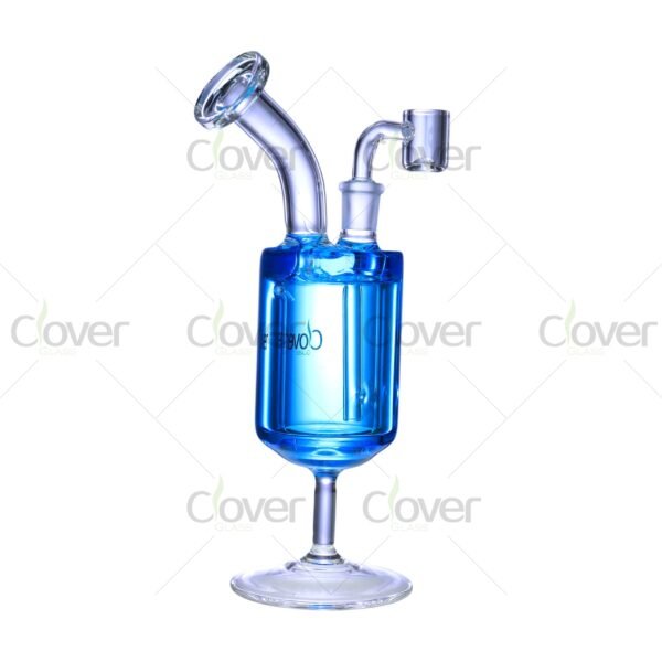 Colorful freezable glycerin glass dab rigs with 14mm joint and 5mm thick glass, cooling water pipes for smooth smoking experience, wholesale by Clover Glass