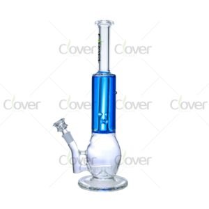 Colorful freezable glycerin glass bongs with 14mm joint and 5mm thick glass, straight tube water pipes for smooth cooling smoking experience, wholesale by Clover Glass.