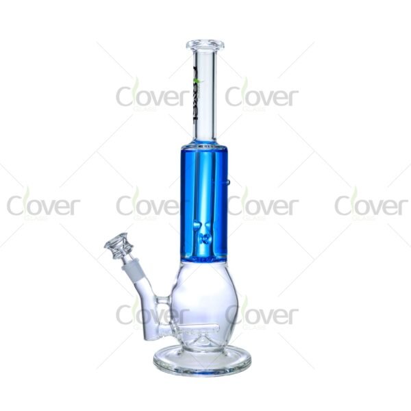 Colorful freezable glycerin glass bongs with 14mm joint and 5mm thick glass, straight tube water pipes for smooth cooling smoking experience, wholesale by Clover Glass.
