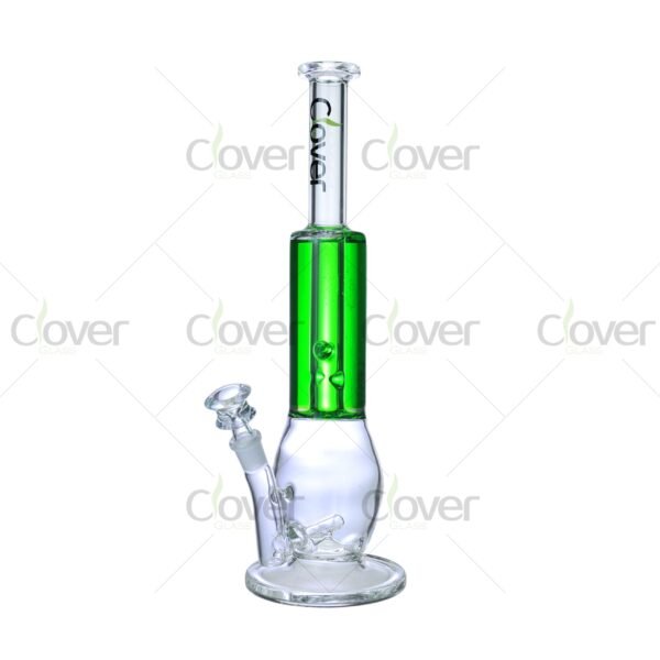 Colorful freezable glycerin glass bongs with 14mm joint and 5mm thick glass, straight tube water pipes for smooth cooling smoking experience, wholesale by Clover Glass.