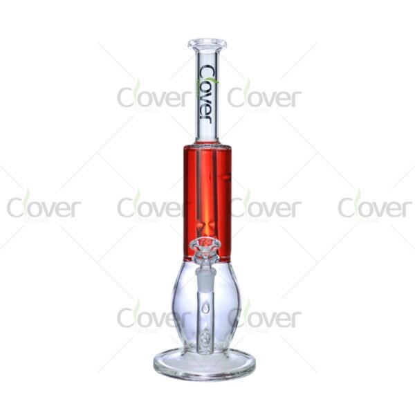 Colorful freezable glycerin glass bongs with 14mm joint and 5mm thick glass, straight tube water pipes for smooth cooling smoking experience, wholesale by Clover Glass.