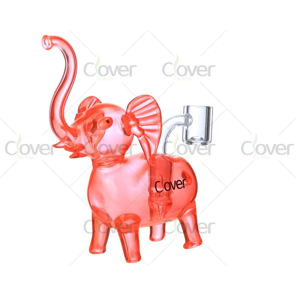 6.5" Cartoon Elephant Dab Rig – Whimsical Animal Glass by Clover