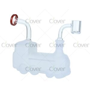 4.7" Frosted Train Dab Rig – 14mm Male Joint | Thick Glass by Clover Glass WPE-219