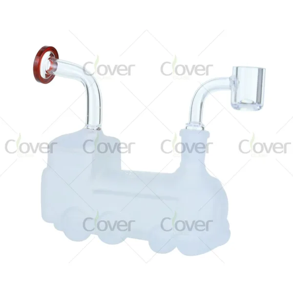 4.7" Frosted Train Dab Rig – 14mm Male Joint | Thick Glass by Clover Glass WPE-219