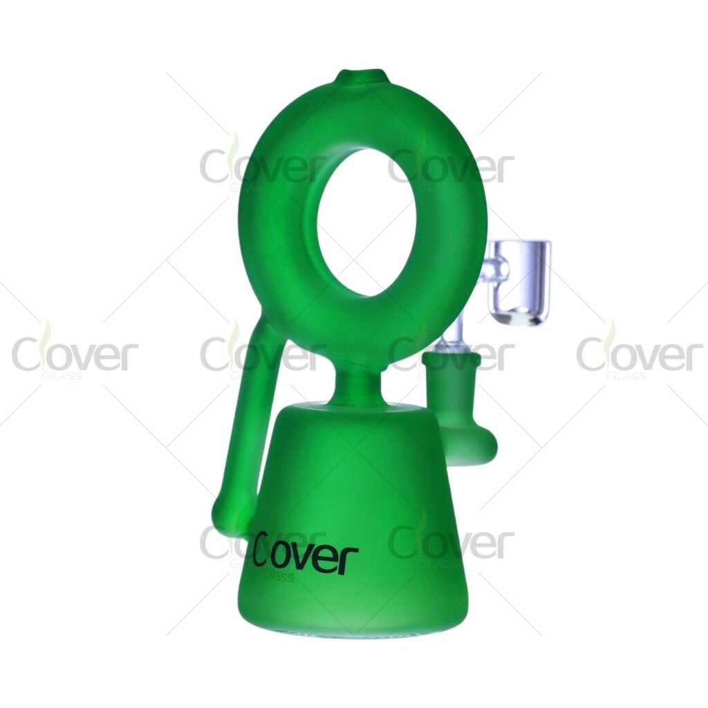 Donut Style Frosted Glass Dab Rig – 7.08" Thick Borosilicate Water Pipe