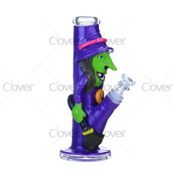 Glow in the Dark Witch Glass Bong – Halloween Novelty Dab Rig BK-5039