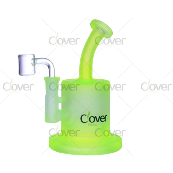 6.89" Frosted Mini Dab Rig with Angled Neck – 8 Vibrant Colors – Clover Glass WPE-583