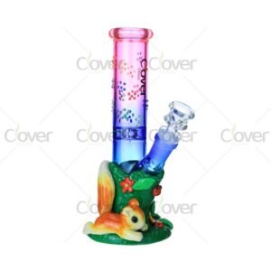 9.06" Glow Squirrel Bong – Handcrafted Forest Theme | 5mm Thick Glass Water Pipe BK-5098