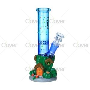 9.05" Glow Forest House Bong – Tree Trunk Design | 5mm Thick Fairy Glass Water Pipe BK-5094