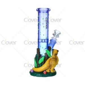 9.06″ Glow-in-Dark Forest Meerkat Bong – 5mm Thick Blue Glass Water Pipe BK-5092