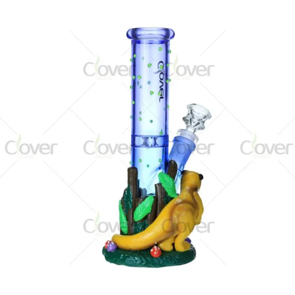 9.06″ Glow-in-Dark Forest Meerkat Bong – 5mm Thick Blue Glass Water Pipe BK-5092